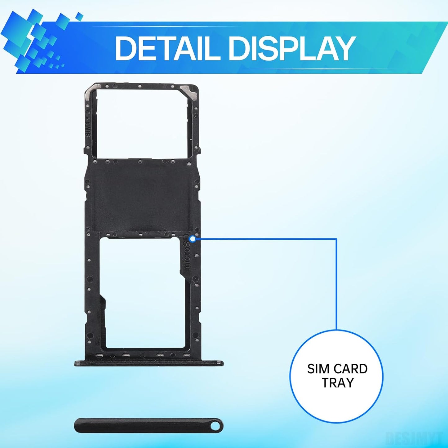 A21 A21 SM-A215U SM-A215U1 for Samsung Galaxy Sim Card Tray Replacement (Single SIM Version) Black Card Tray Slot