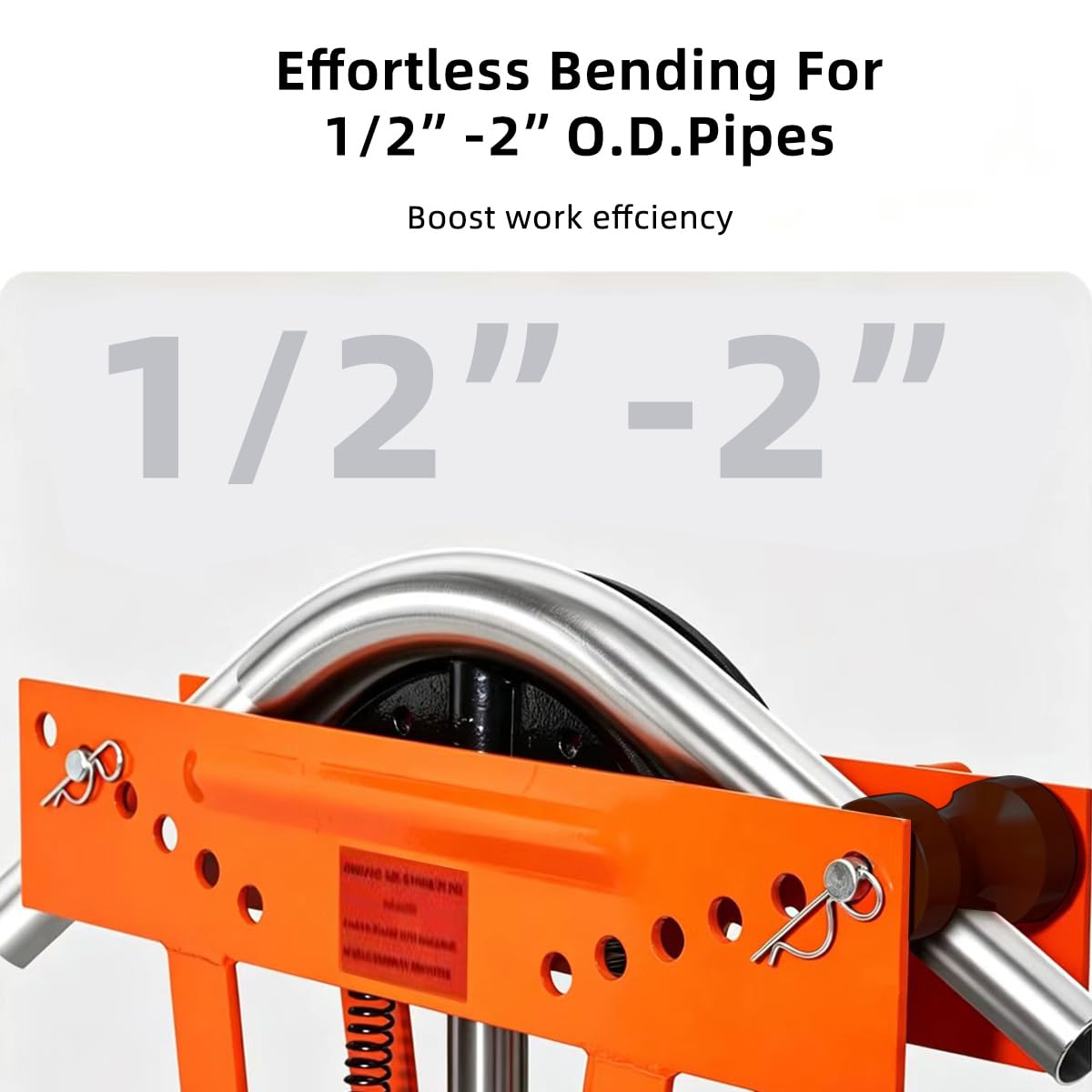 Hydraulic Pipe Bender 12 Ton, 90°-180° Tube Bender with 6 Dies (1/2"-2") | Heavy Duty Exhaust Pipe Bender for Steel Iron Metal | Professional Hydraulic Tubing Bender for Plumbing Construction