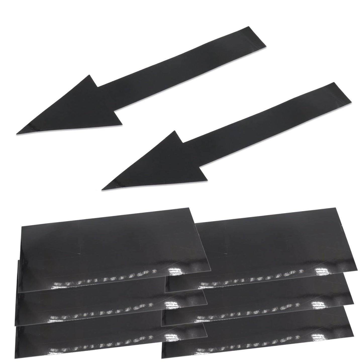Joyangy 8 x 2 inch Black Arrow Sign Stickers, 12 Pack Waterproof PVC Removable Self Adhesive Floor Decals, Wall Marking Arrow Signs for Road Instructions