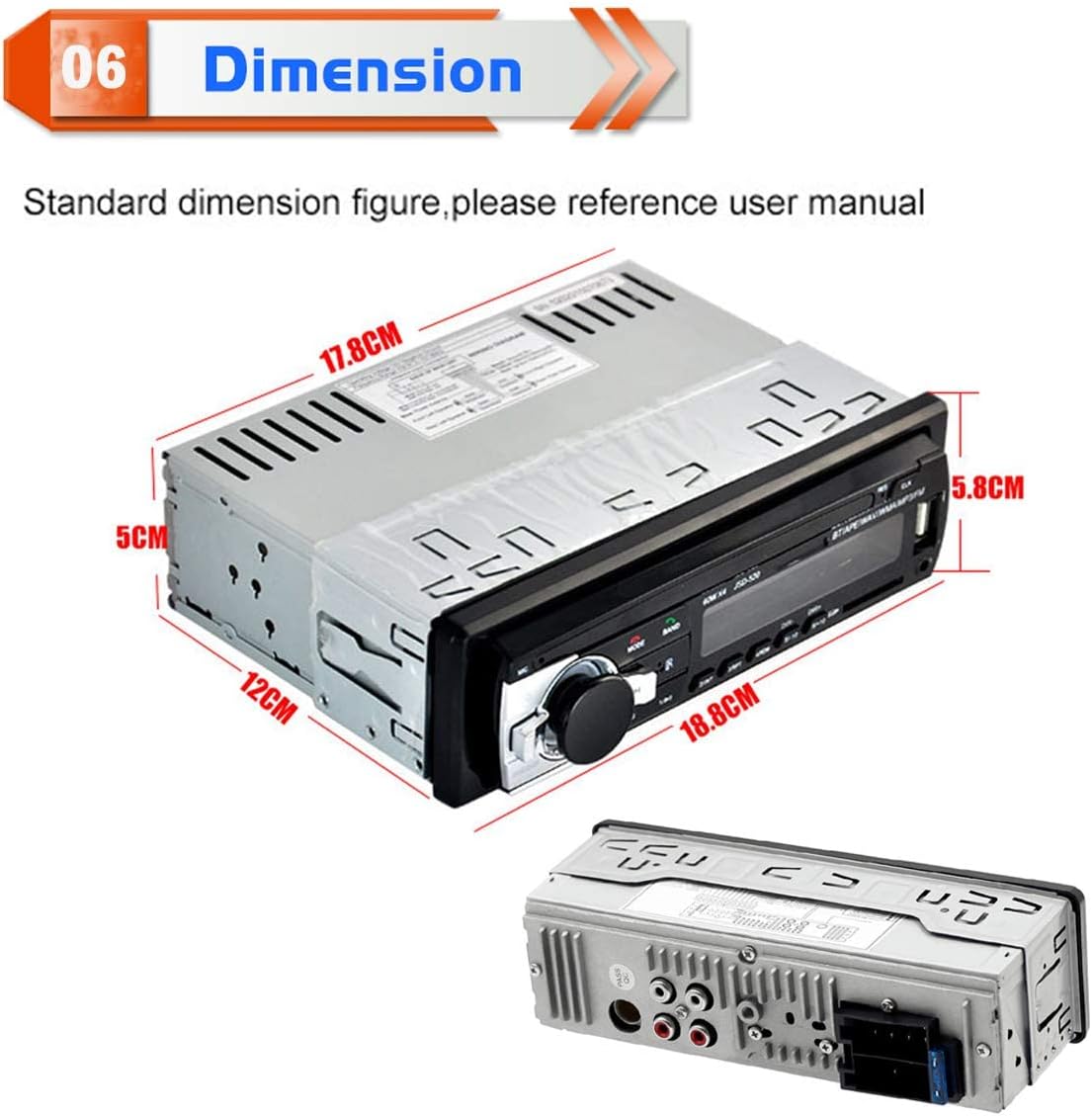 Eaglerich 12V MP3 MMC 1 Car Stereo FM Radio Audio Player Built in Bluetooth Phone with USB SD Port Car Radio Bluetooth