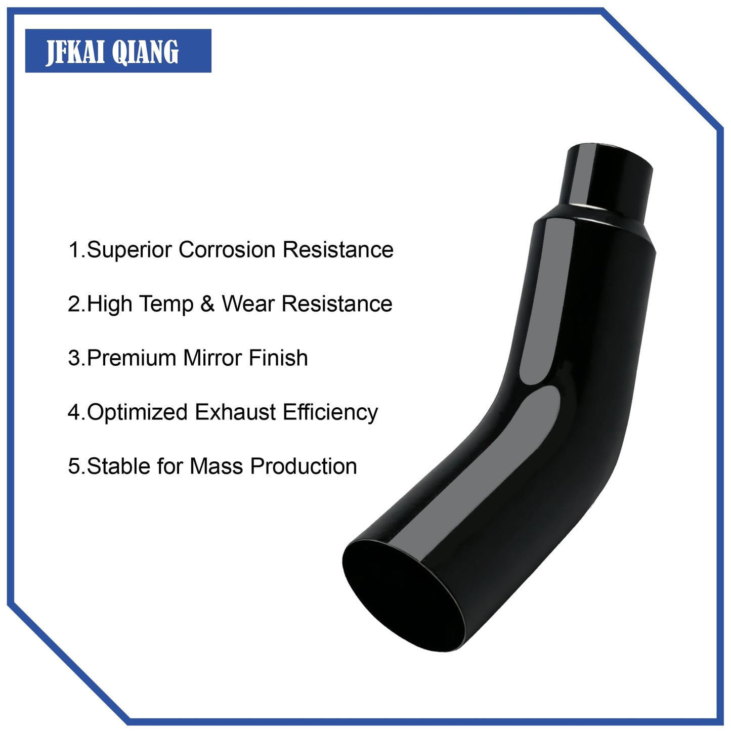 Universal 5 to 7 Inch Exhaust Elbow with Clamp, Chrome & Black Spraying Diesel Exhaust Tip for Trucks and Cars