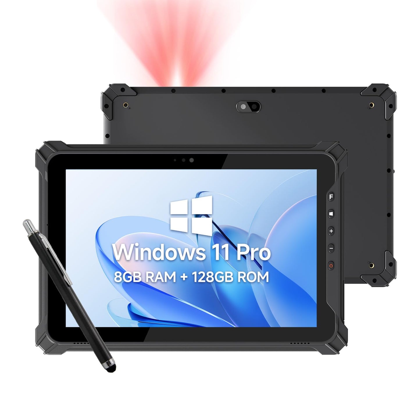 Arrvel Rugged Tablet with Barcode Scanner I17J, 10.1" Windows 11 Pro w/Honeywell N4680 Scan Engine, 1D/2D QR Inventory Scanner, 8GB+128GB Industrial Tablet for ERP WMS, Warehouse, Retail, IP65