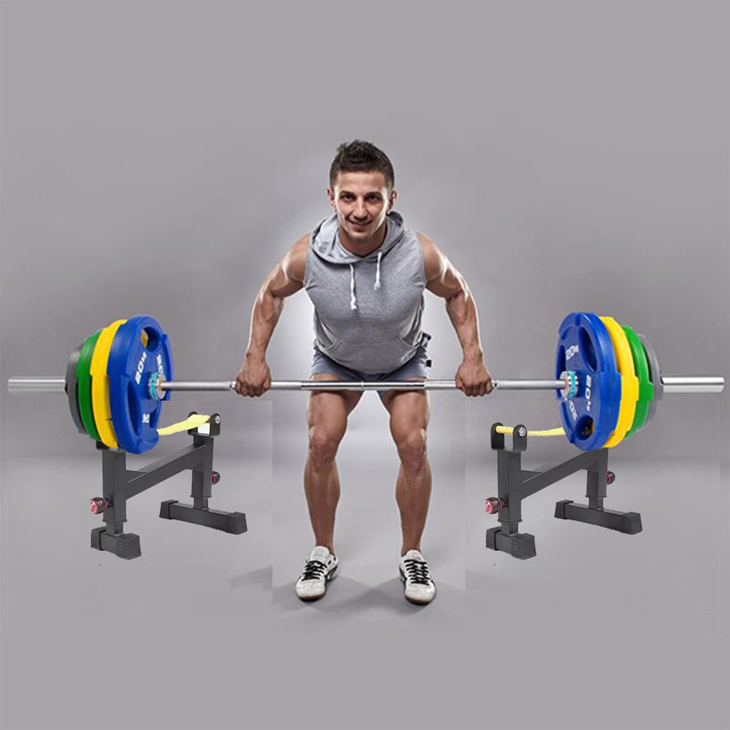2 Stand Quiet Deadlift Barbell Elevation Stand
