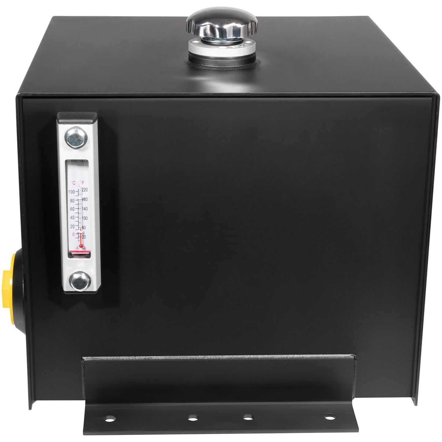 7-Gallon Hydraulic Fluid Reservoir Oil Tank for Tractors, Trucks & Log Splitters, Built-in Sight Gauge Temp Gauge Combo, Heavy Duty Steel Oil Tank Horizontal-Mount