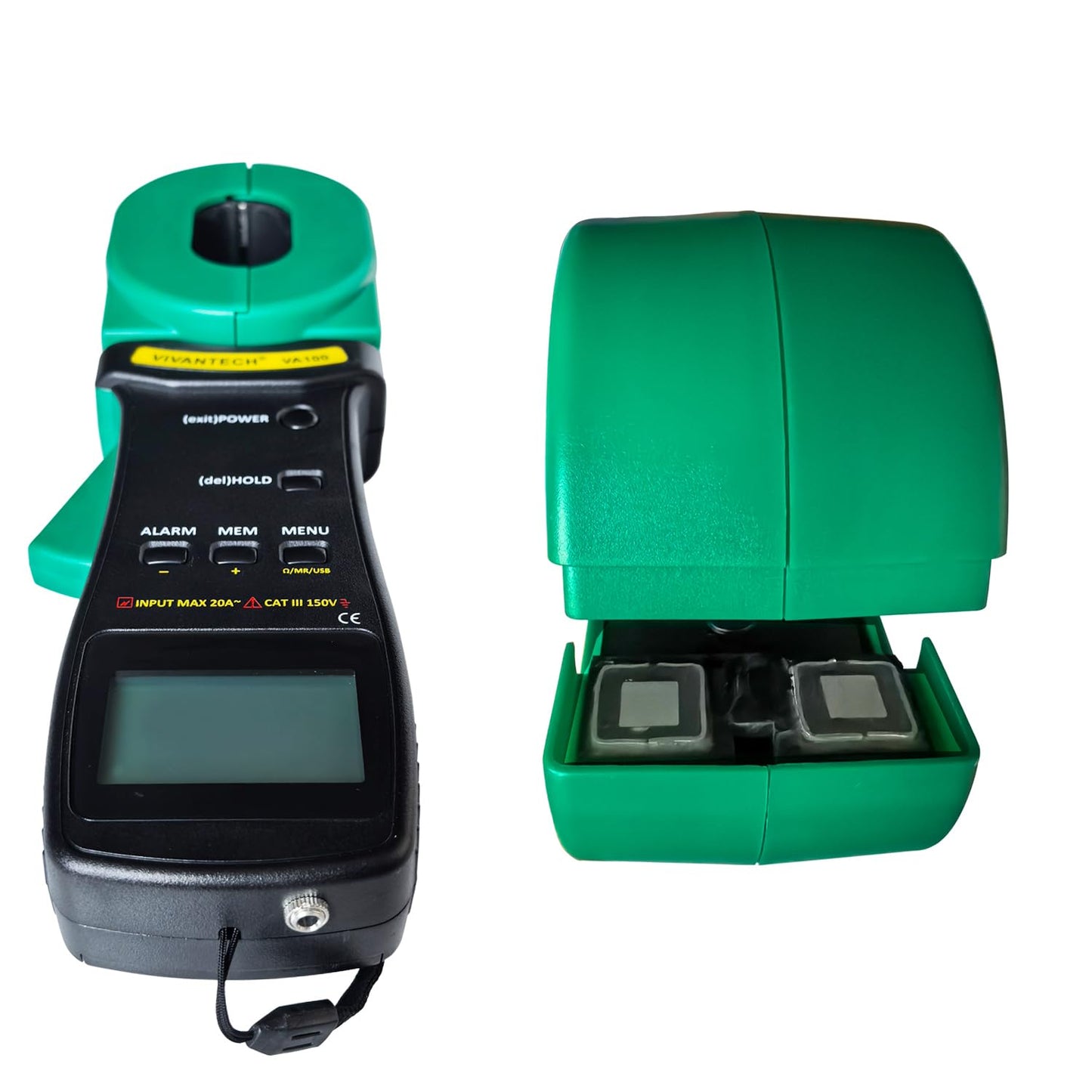 VIVANTECH VA100 Professional Digital Clamp Ground Resistance Tester – No Disconnect Earth Testing for Power Systems, Telecom, Gas Stations & Industrial Use 0.01-1000Ω