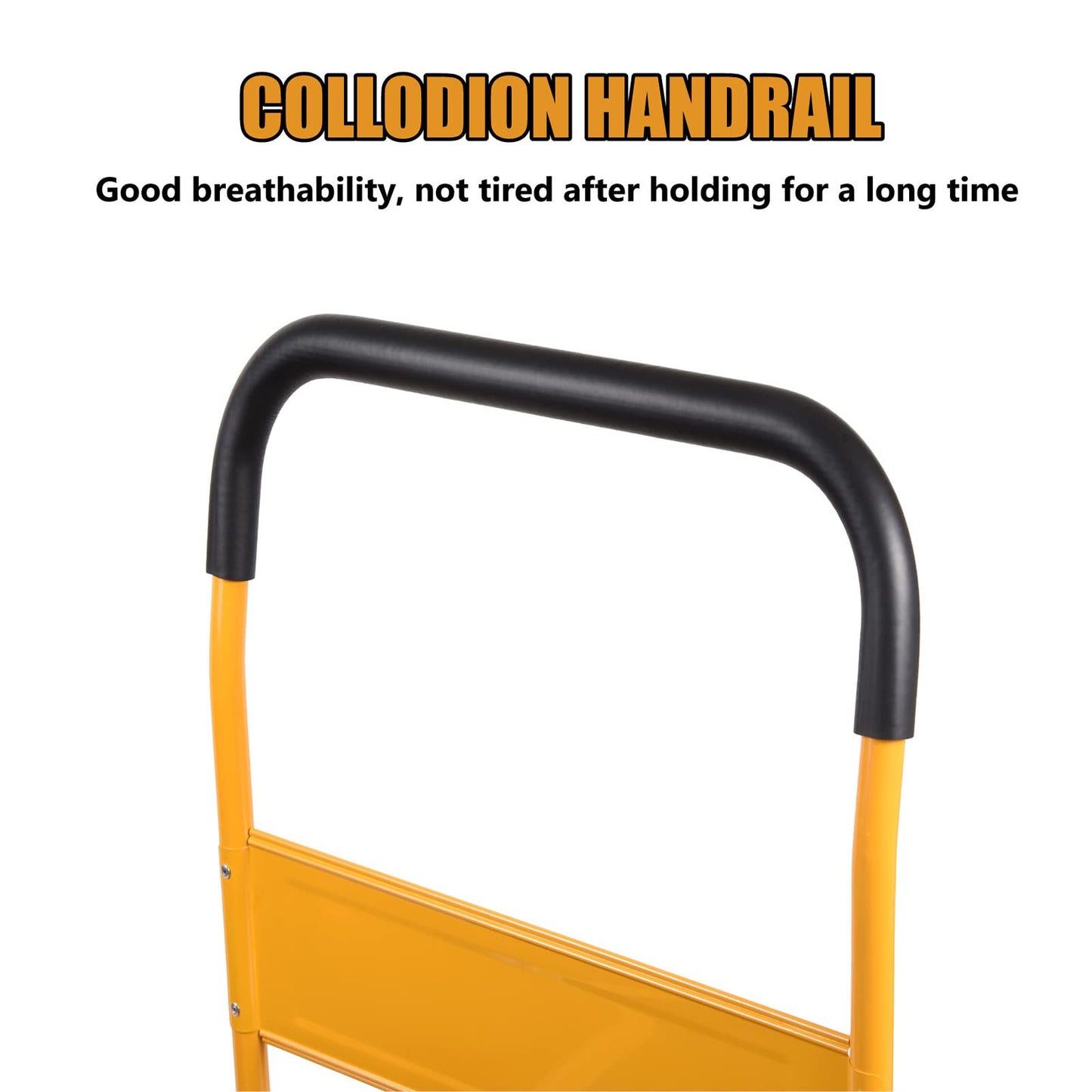 LEADALLWAY Platform Truck Large Size 880lbs Foldable Push Cart 35.8x24x34.3inches Yellow with 2 Ropes