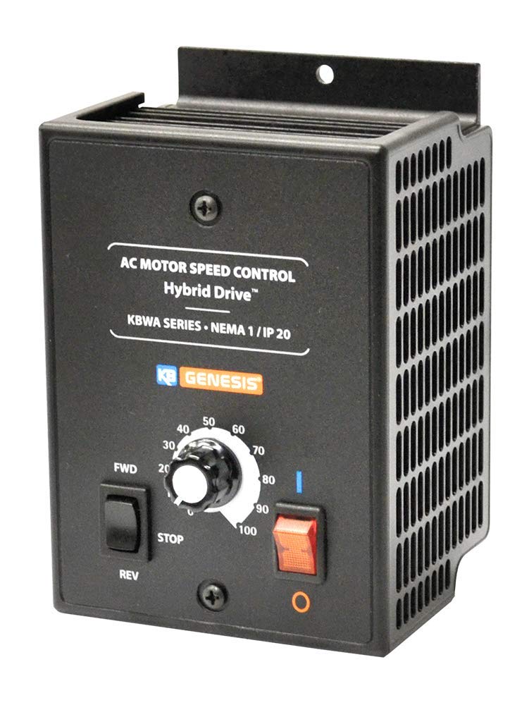 KB Electronics • KBWA-23D • Part No. 9946 • NEMA 1, IP20 Variable Frequency Drive • Input: 1ph, 115 or 230 VAC – 50/60 Hz • Rating: 1/2 HP, 2.2 or 2.4 Amps • Output: 3ph, 230 VAC