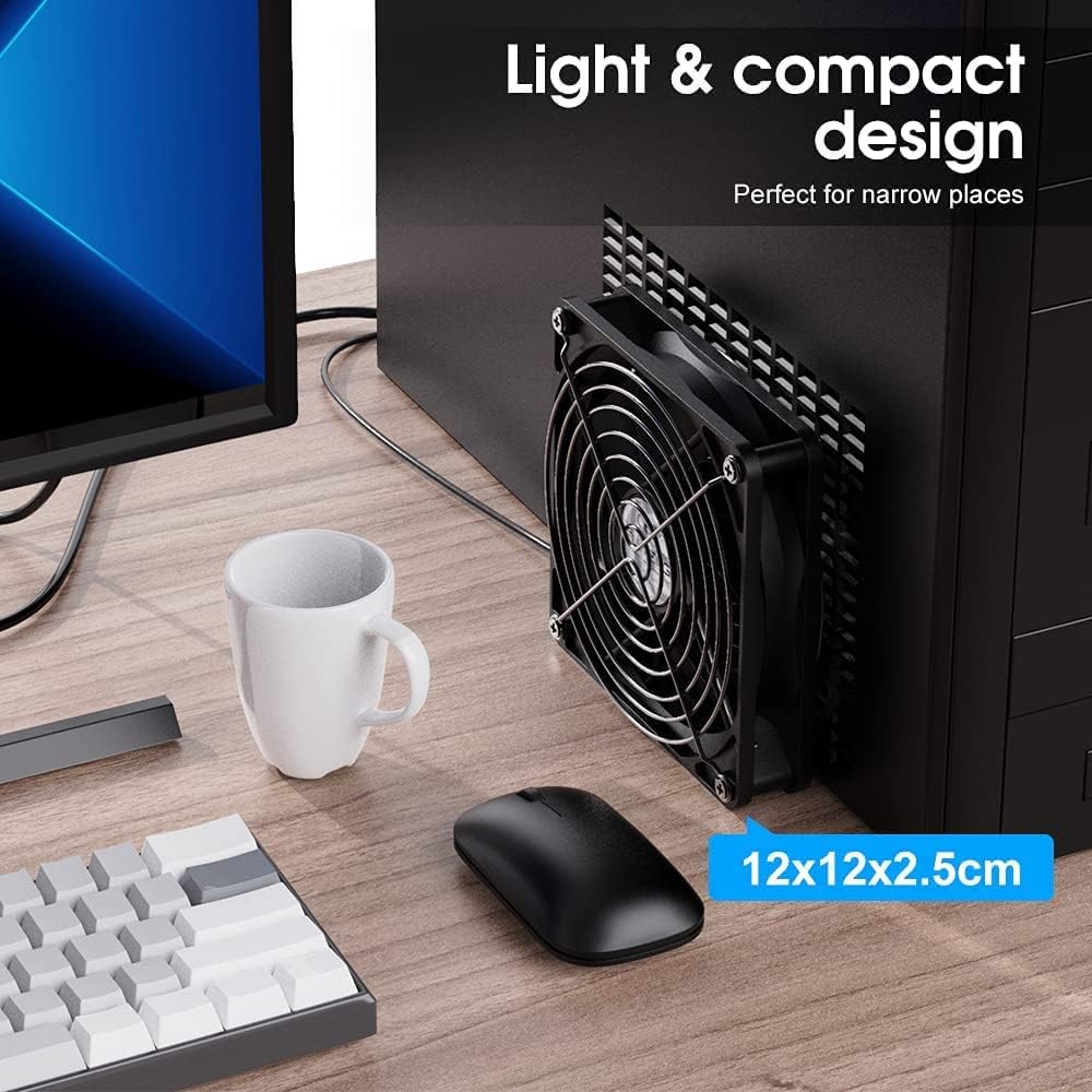 ELUTENG 120mm 3 5V 1500PRM Fan With Speed USB Powered Case Fan Gaming PC Portable Cooling Suitable for Tablet TV