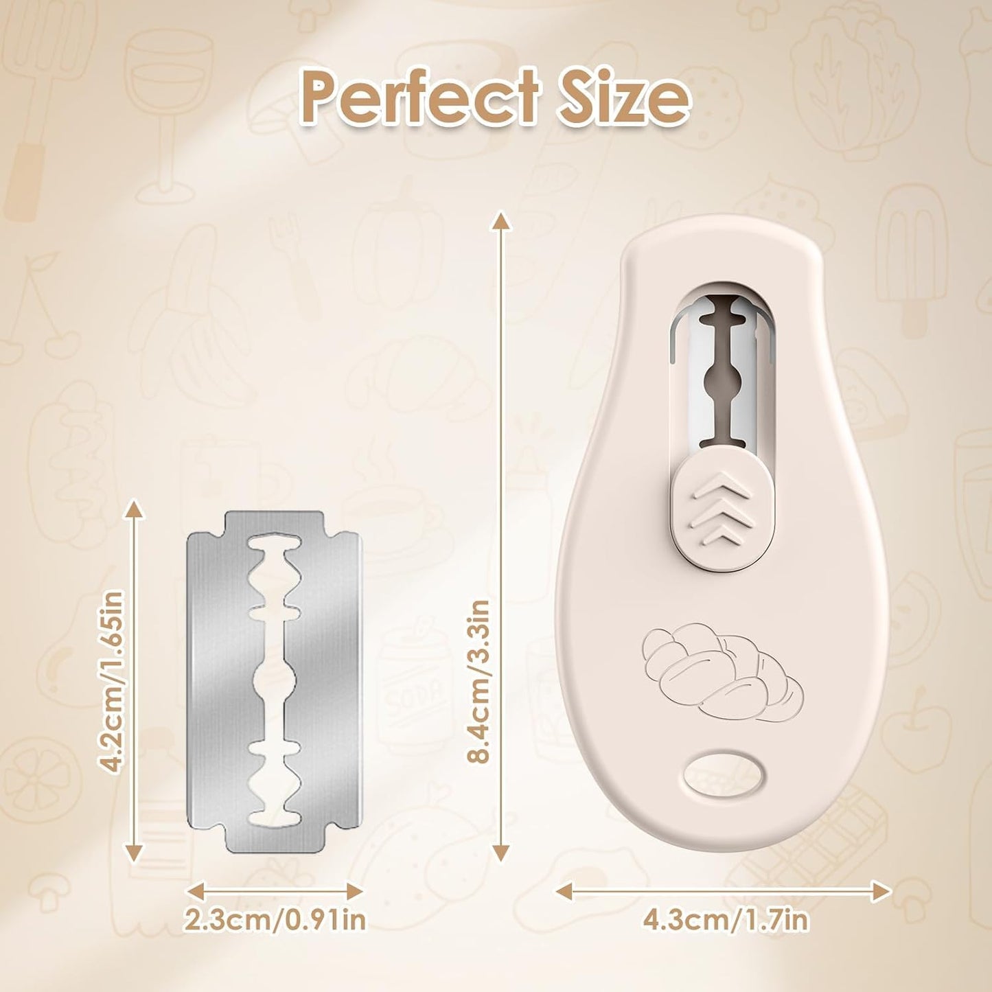 Skiennix Bread Lame - Sourdough Scoring Tool with Extractable Magnetic Design | Includes 5 Razor Blades - Beige