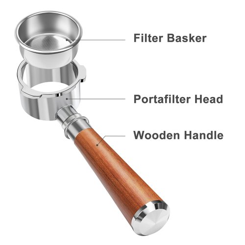 51mm Bottomless Portafilter 3 Ears Fits for CASABREWS CM5418, 3700Essential, 3700Gense, 3700Pro, Gevi 51mm 3 Ears Grouphead, Mr. Coffee Espresso and Cappuccino Machine, Stainless Steel Filter Basket