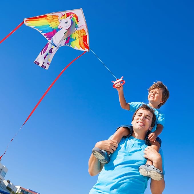 Xida Kites for Kids Ages 4-8, Large Kite for Adults, Easy to Fly Beach Kites with Handle and String,Perfect for Beginners,Beach,and Outdoor Flying Fun