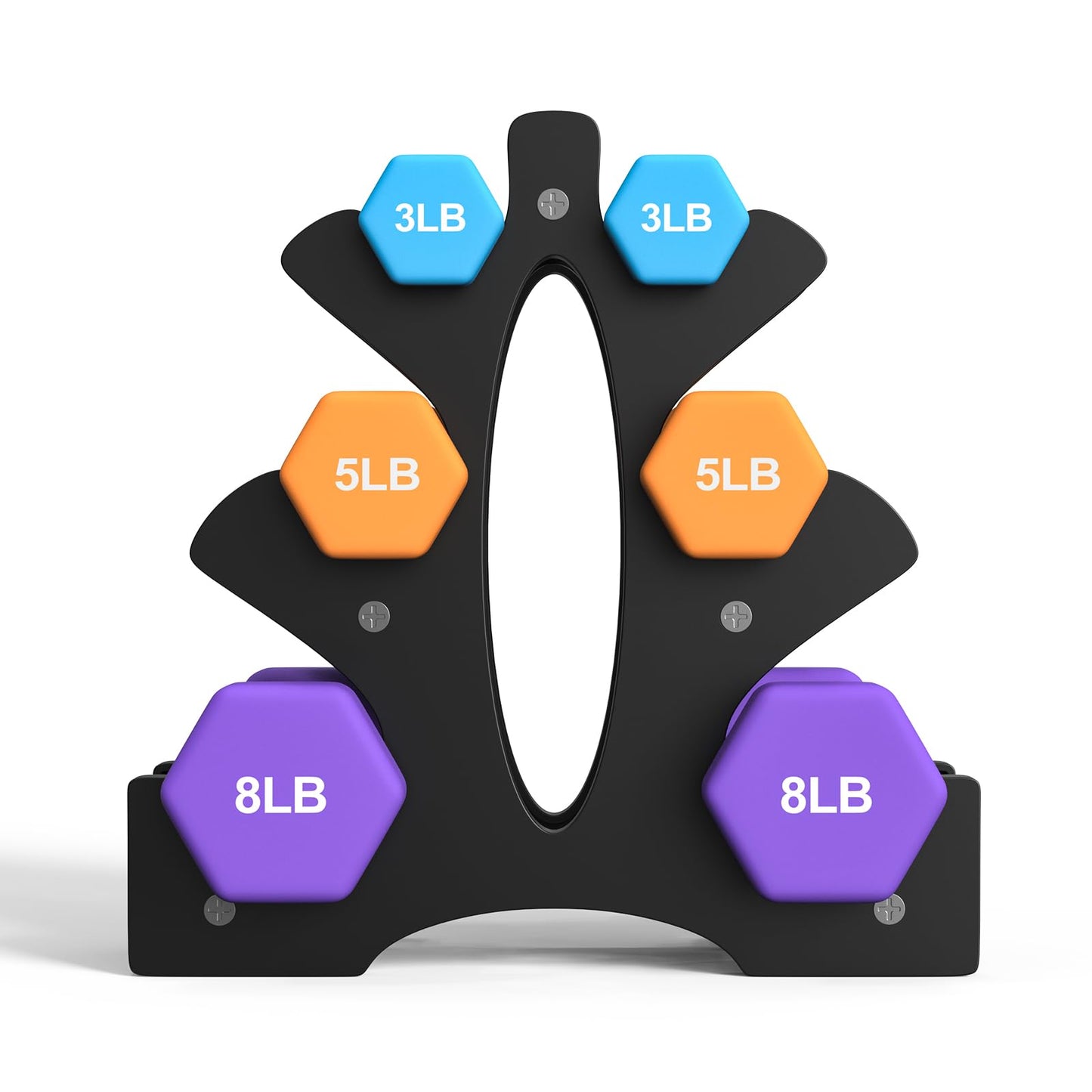 Portzon Weights Dumbbells Set with Various Color and Weights and Compatible, 1-15 LB, Anti-Slip, Anti-roll, Hex Shape