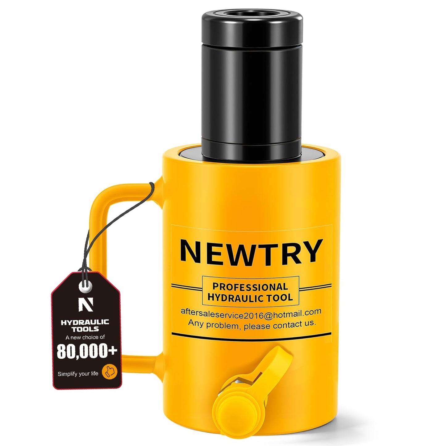NEWTRY 20 ton Hydraulic Hollow Jack Cylinder 2’’ Stroke Porta Power Ram Industrial Lifting Jack Retract Automatically