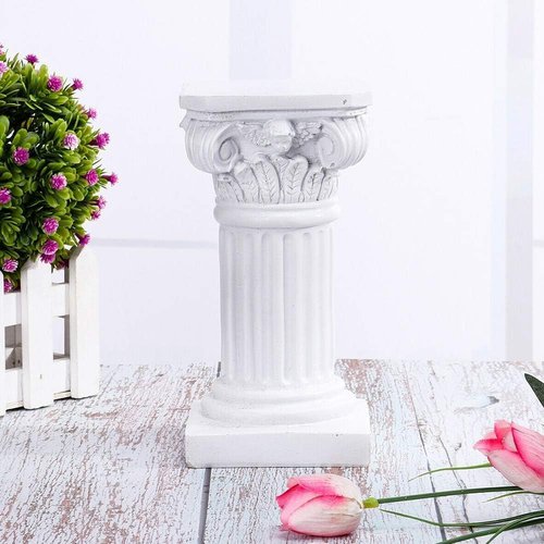 Etiger Roman Pillar - Greek Column Resin Statue | Elegant Centerpiece for Home & Garden Decor (White)