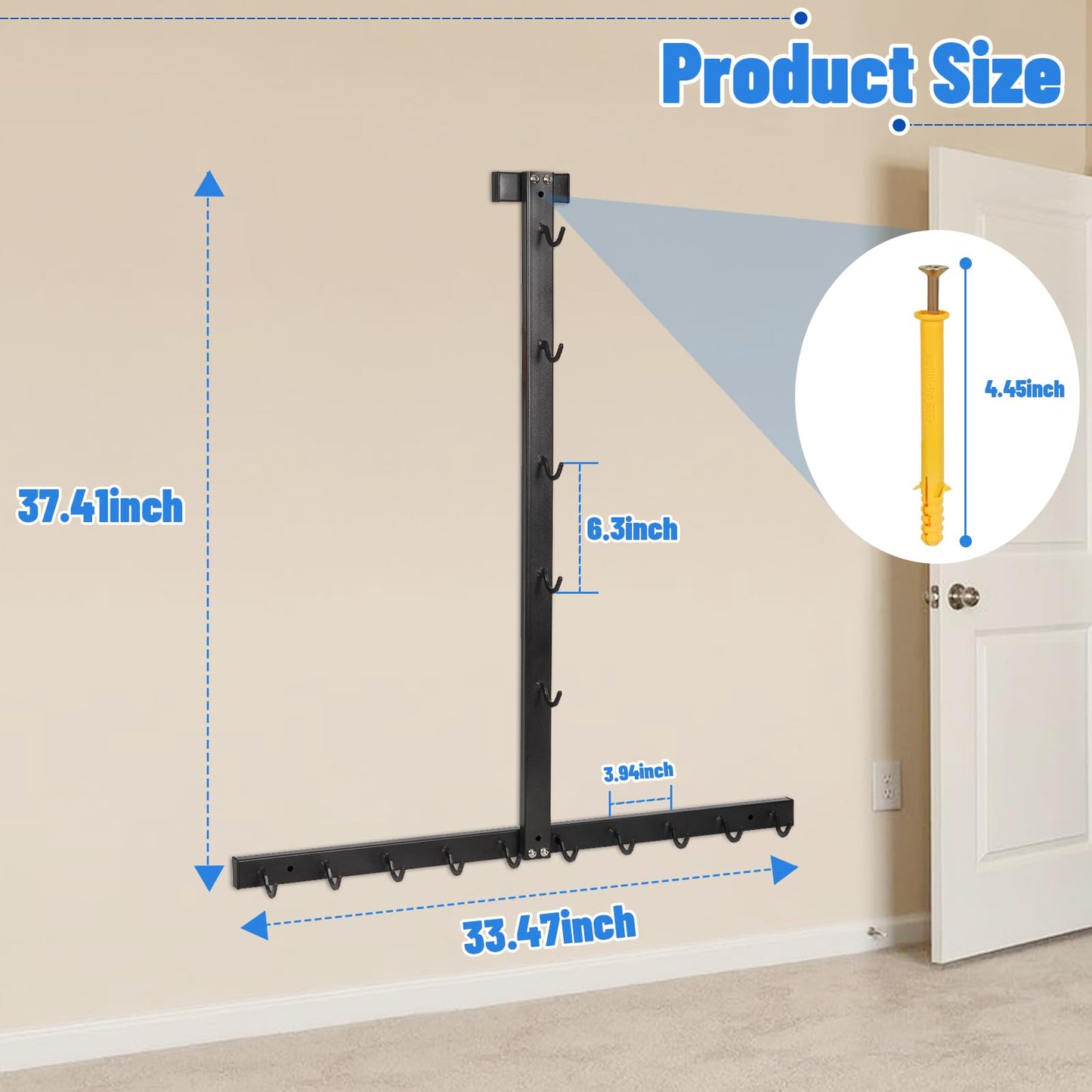 Whiidoom Lat Pulldown Attachments Lat Pull Down Bar Storage Rack for Mag Grip Lat Pulldown Machines Attachments Stand Cable Attachment Storage Rack for Home Gym and Gym Wall Storage