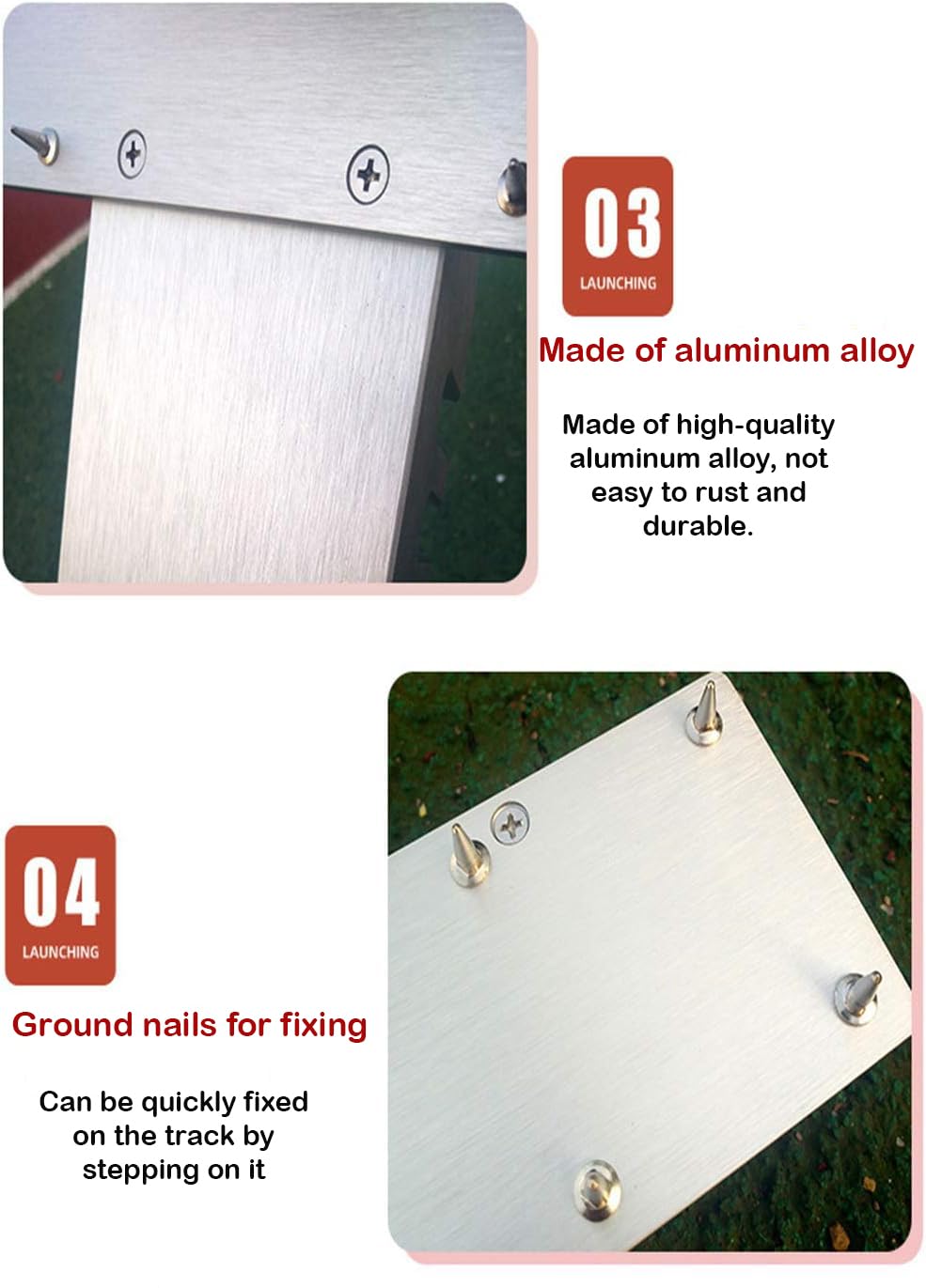 25" Starting Blocks Track and Field Heavy Duty Without the Heavy Start Sprint Pedal 6 Angles adjustablesuitable for Track and Field Sports Aluminum Alloy Starting Blocks