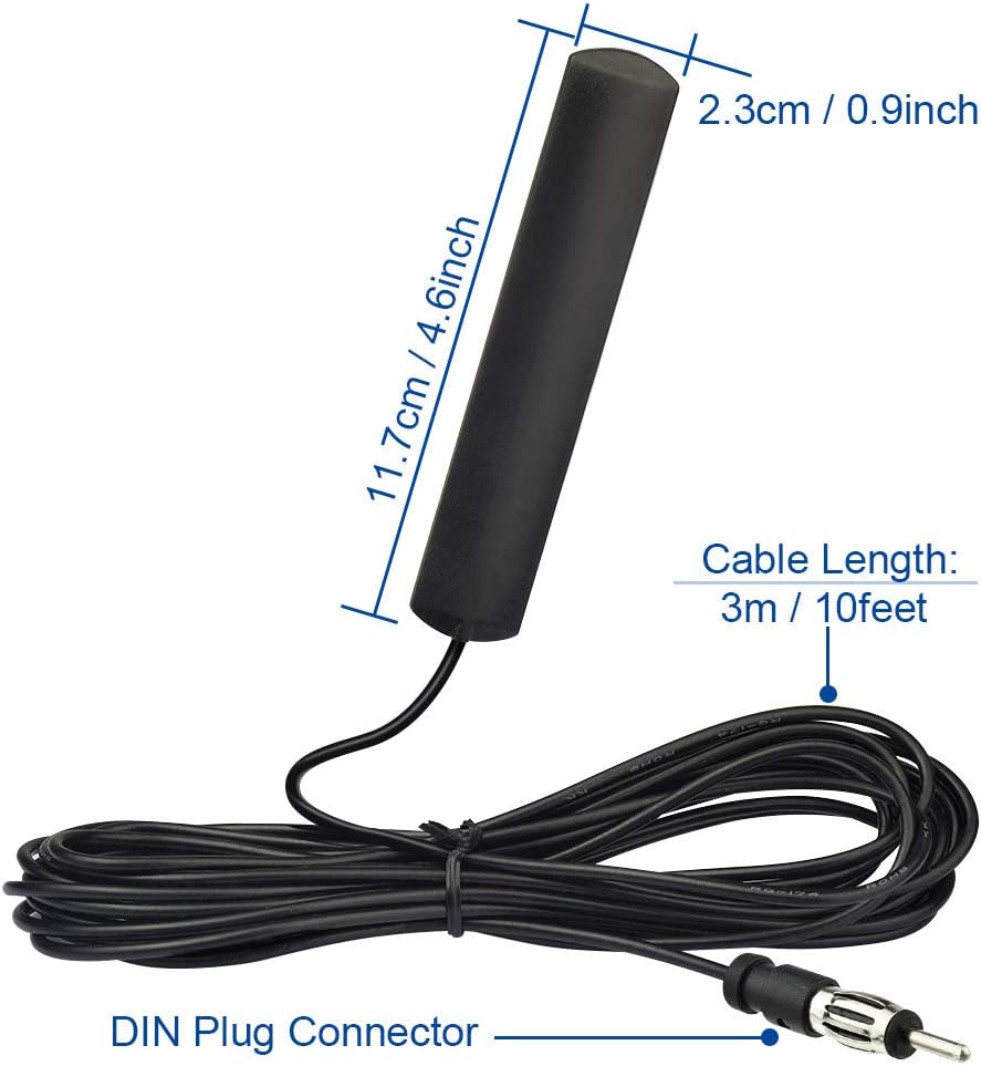 BINGFU Car Stereo FM AM Radio Antenna Car Adhesive Mount Hidden Patch Antenna for Vehicle Truck SUV Stereo in Dash Head