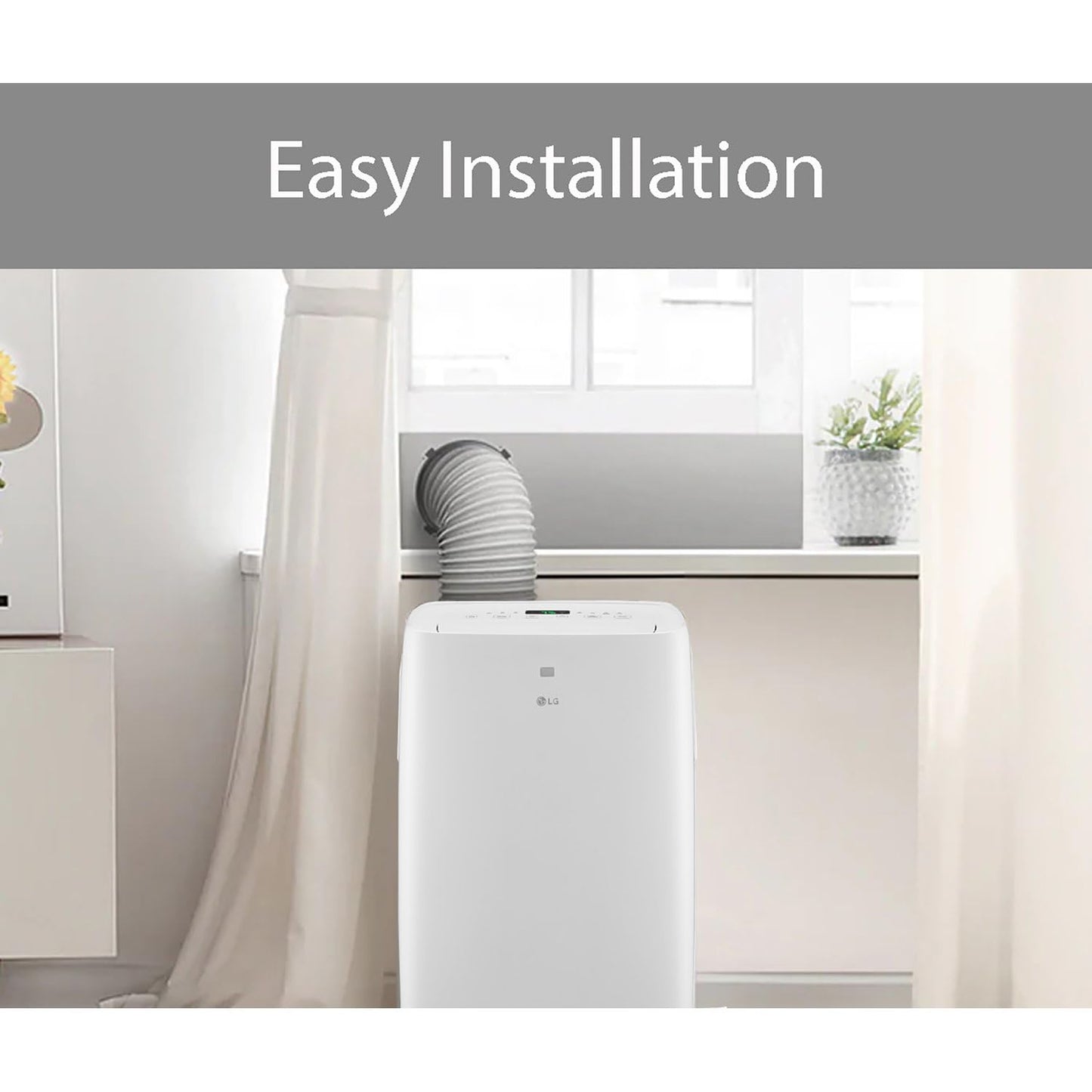 LG 6,000 BTU DOE 8,000 BTU ASHRAE Portable Air Conditioner, 115V, Cools 250 Sq.Ft. (10' x 25' Room Size), Quiet Operation, LCD Remote Control, and Window Installation Kit, White