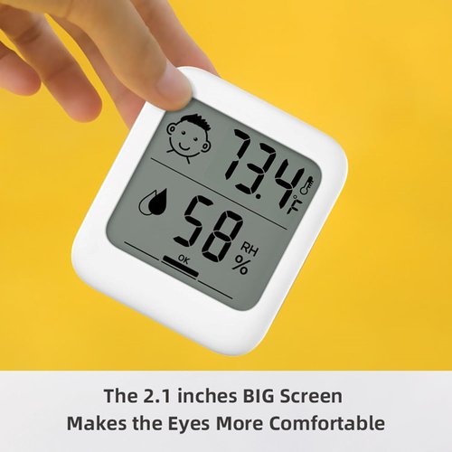 HATUSOKU Digital Thermometer & Hygrometer - Comfort Face Display, Stand & Magnet | Heat Stroke Prevention