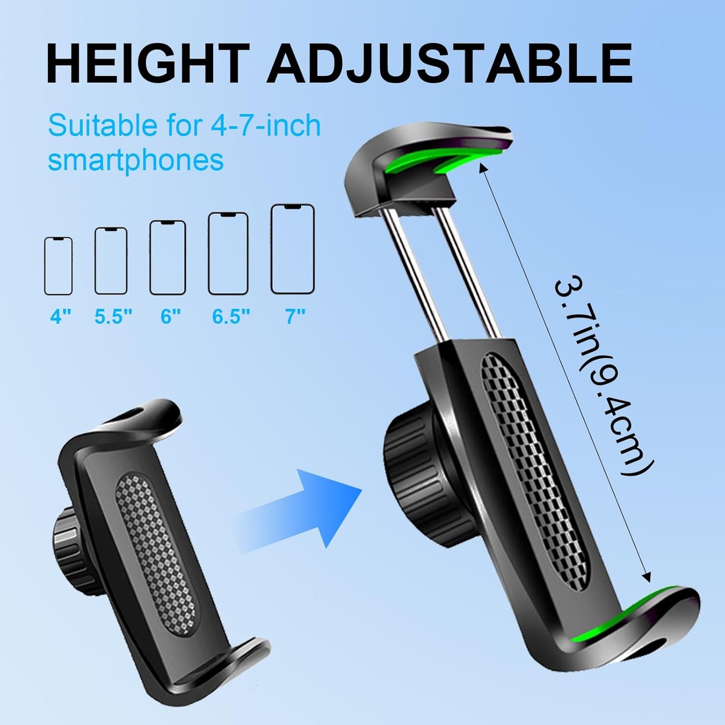 AMZAUTO 360 4-7 Inch Car Phone Holder Mount, Degree Rotation Car Dashboard Phone Holder, Universal Anti-Shake Dash