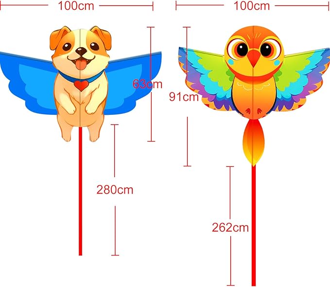 HENGDA KITE Animals Kite for Kids Beginners and Adults Cute Design High Definition Printing Easy to Carry