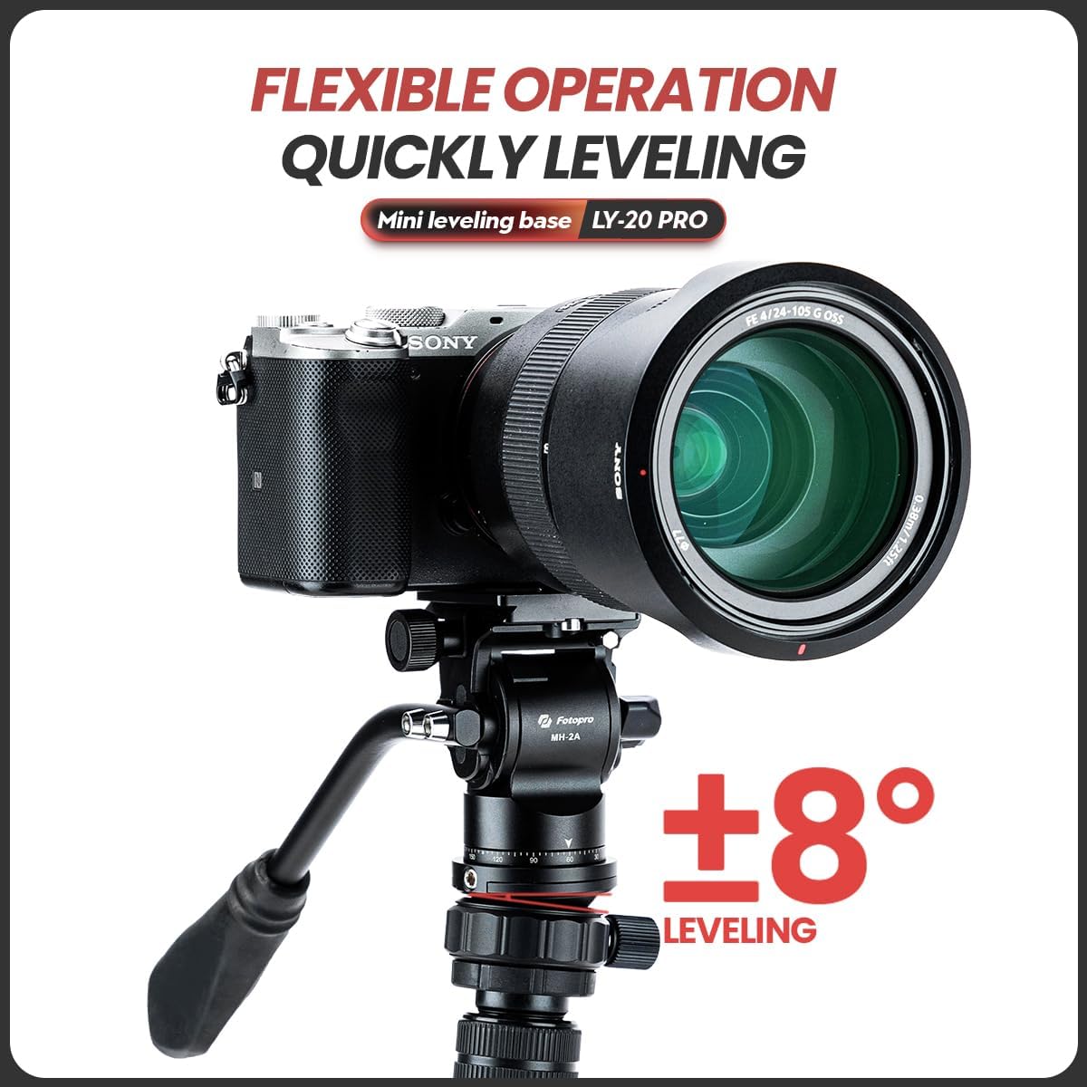 Fotopro LY20 5kg/11lbs Pro Tripod Speedy Mini Leveling Base Universal Horizontal Adjustment Mount for DSLR Camera, Max