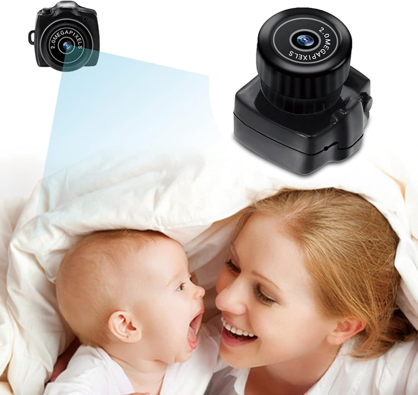 Rosvola 200,000 Small Action Camera, Rechargeable Battery for HD Video Camera Pixels with Data Cable for Live Photos