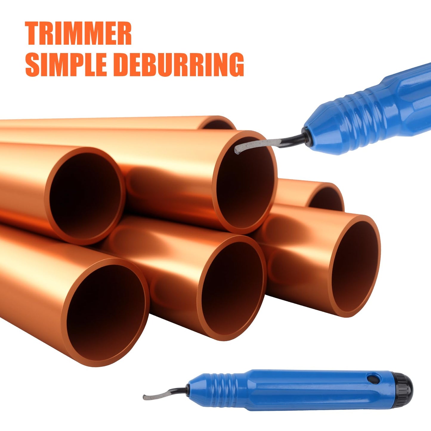 HZLZRZ ProPress Tool Copper Tube Fittings Hydraulic Copper Pipe Crimping Tool with 1/2,3/4 and 1 inch Jaws and Stainless Steel Pipe Cutter and Deburring Tool,Suit for Narrow Space and Tee Fittings