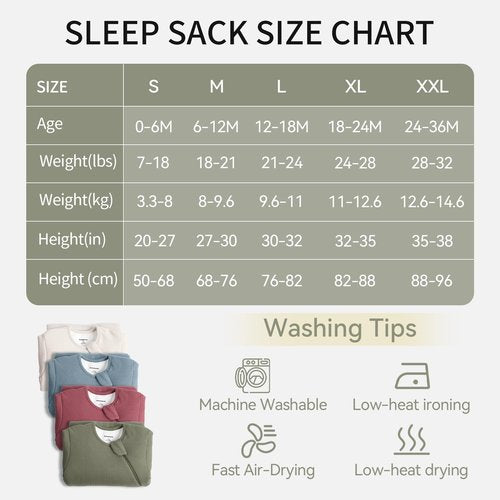 BubblePanda Rayon Made from Bamboo Sleep Sack 6-12 Months Long Sleeve Sleep Sack 1.5 Tog Supersoft Winter Baby Wearable Blanket with 2-Way Zipper Unisex Sleeping Bag for Babies Toddler