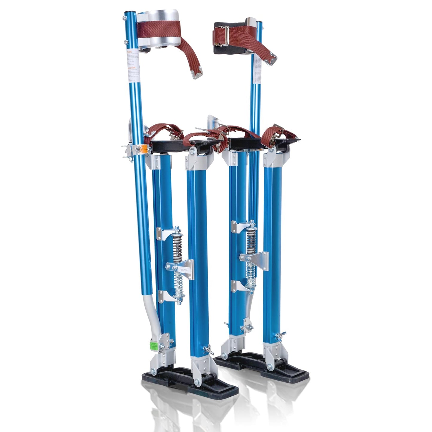 Hooomyai Drywall Stilts 18-30 inch Adjustable Height Aluminum Painting Tool Stilt with Knee Pads Protection Ideal for Painting, Finishing, and Cleaning – Blue
