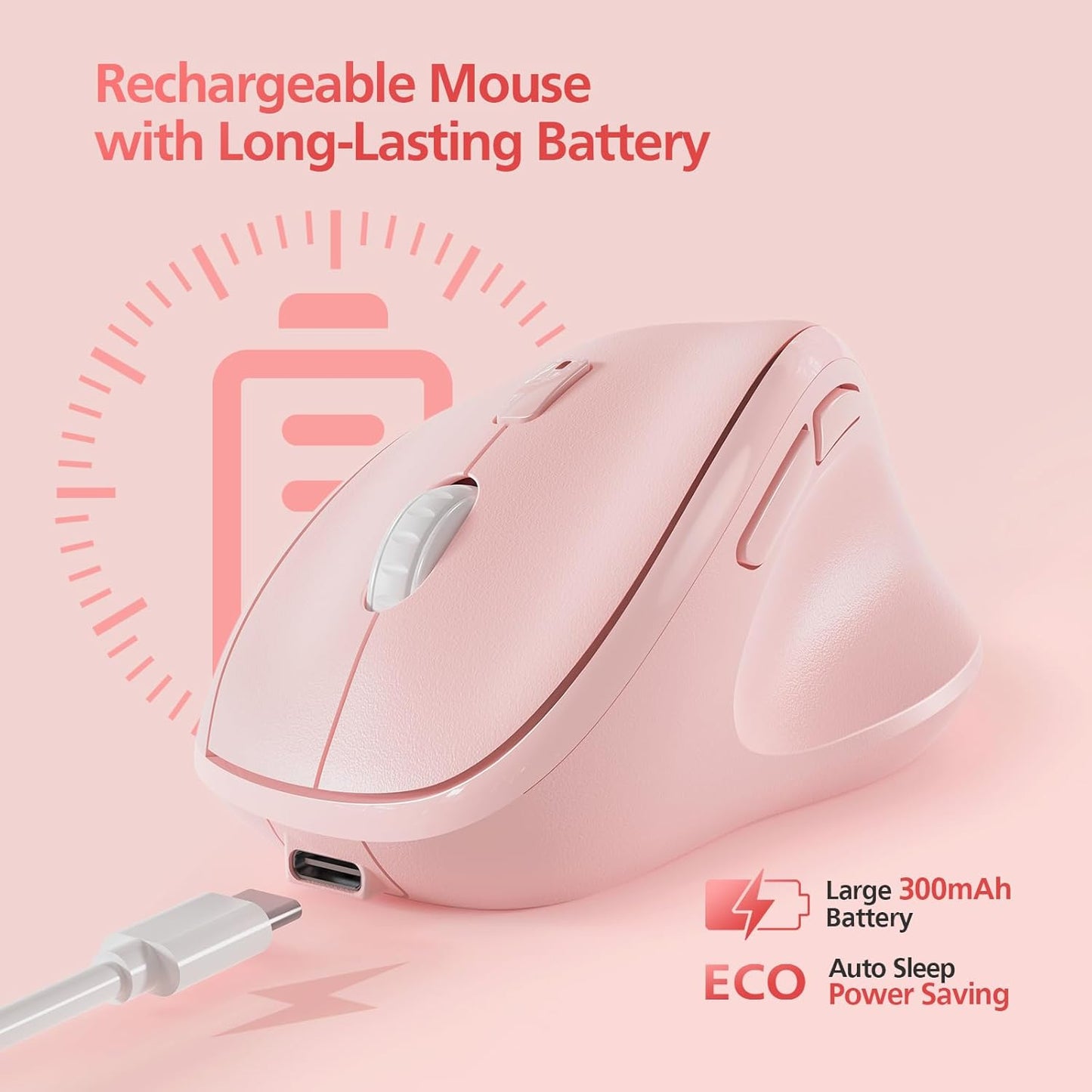 MICROPACK Digitally Yours Micropack 3-Mode 2.4G Wireless Bluetooth Mouse Ergonomic Vertical for Laptop MacBook PC