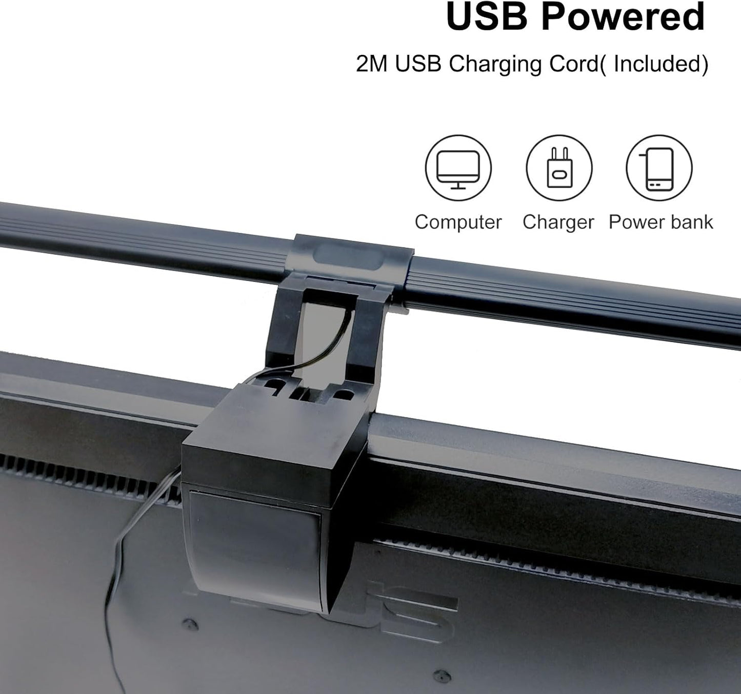 3 Home&Office-40cm Computer Monitor Lamp, Screen Light Bar Eye Caring, Keyboard Lamp with Clamp/Adjustable Brightness