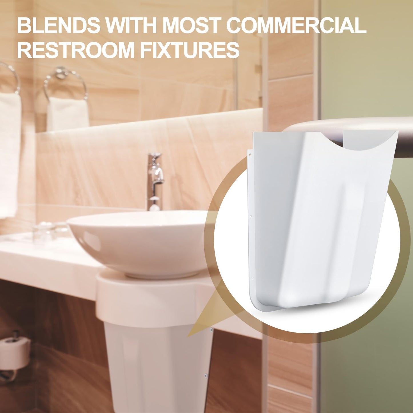 Wowangce 1 Pcs Lavatory Protector, White ABS Lavatory Shroud Bathroom Cover for Sink with 7 Flat Head Self Tapping Screws for Concealing Pipes Under Sink for Easy Installation Fits Standard Basin