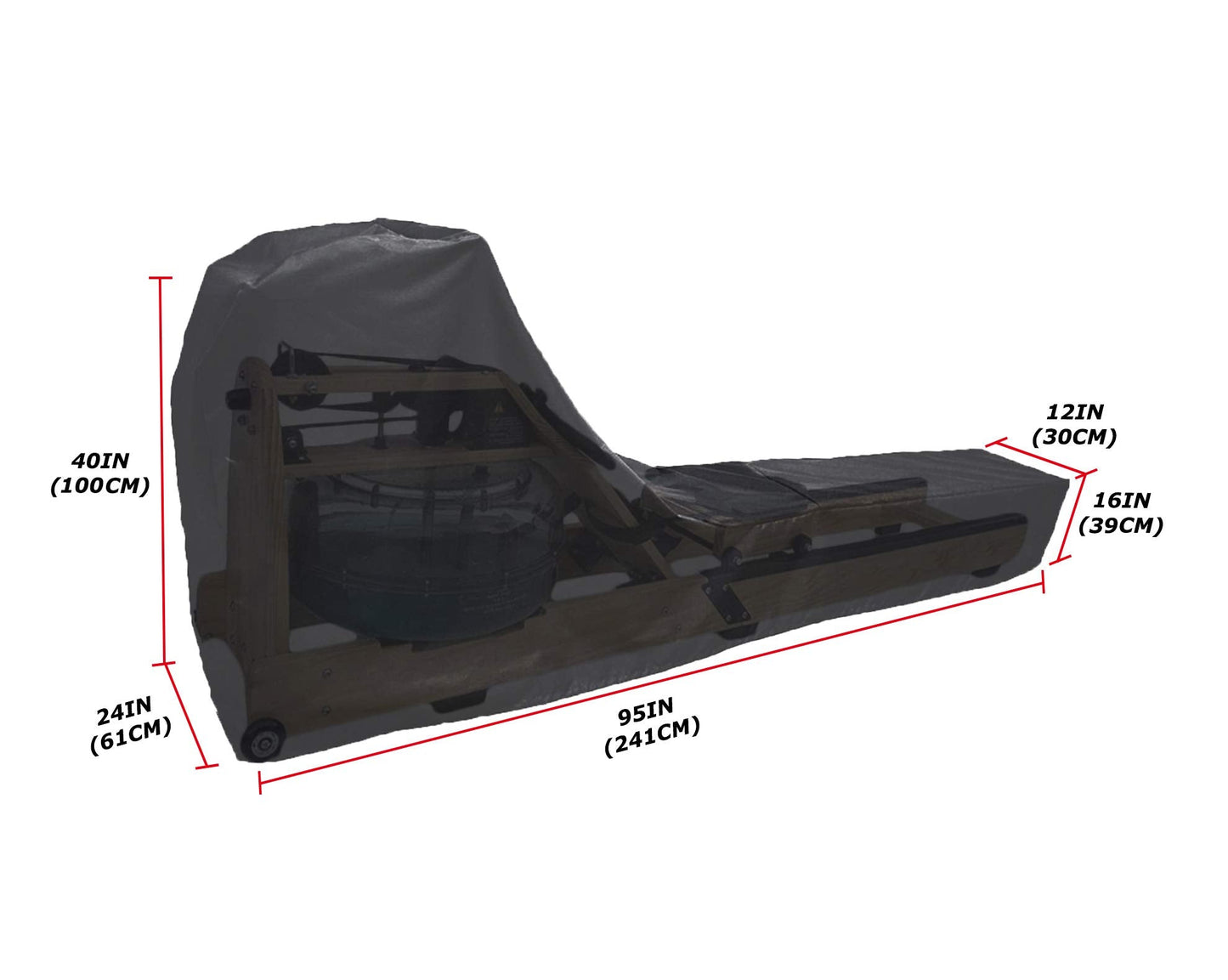 Rowing Machine Cover, Fitness Equipment Protective Cover and Oxford Waterproof Fabric are The Ideal Choice for Indoor and Outdoor use（Black）