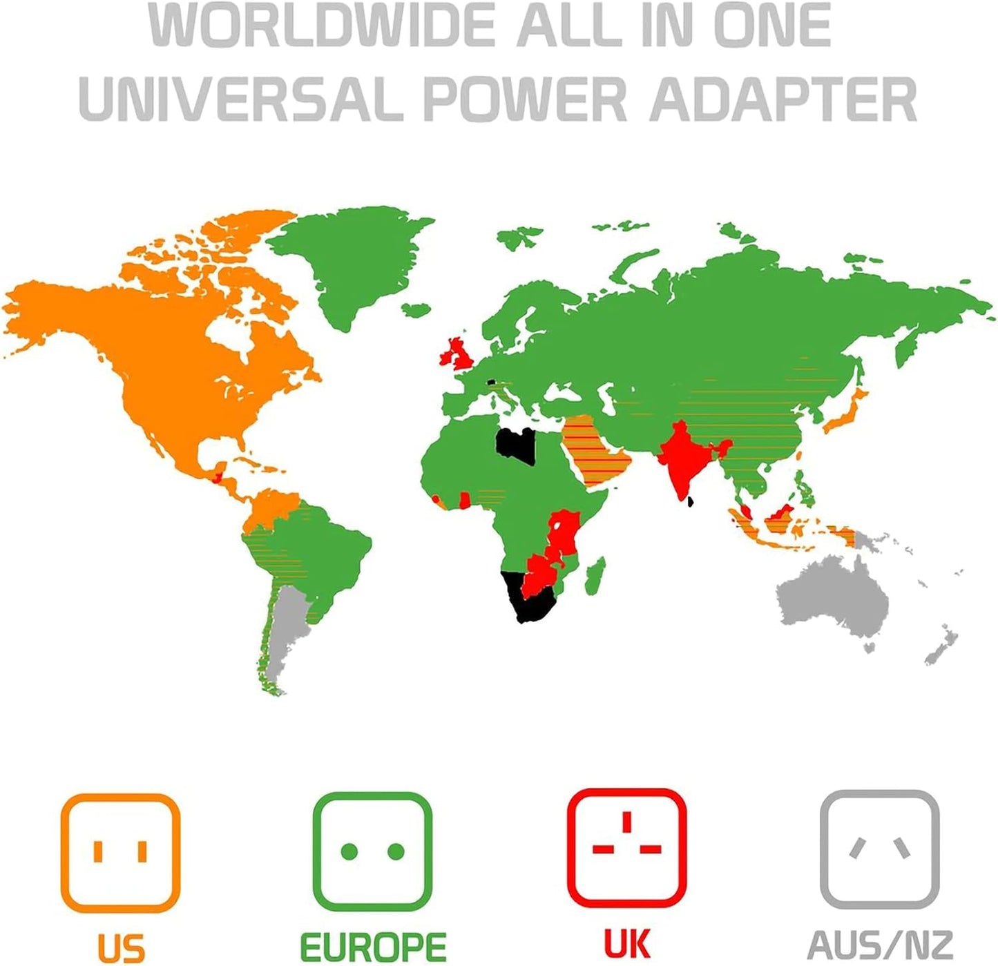 Works For One Vision by Cellet Dual Universal USB Adapter Works for Motorola One Vision for Worldwide Power and Travel