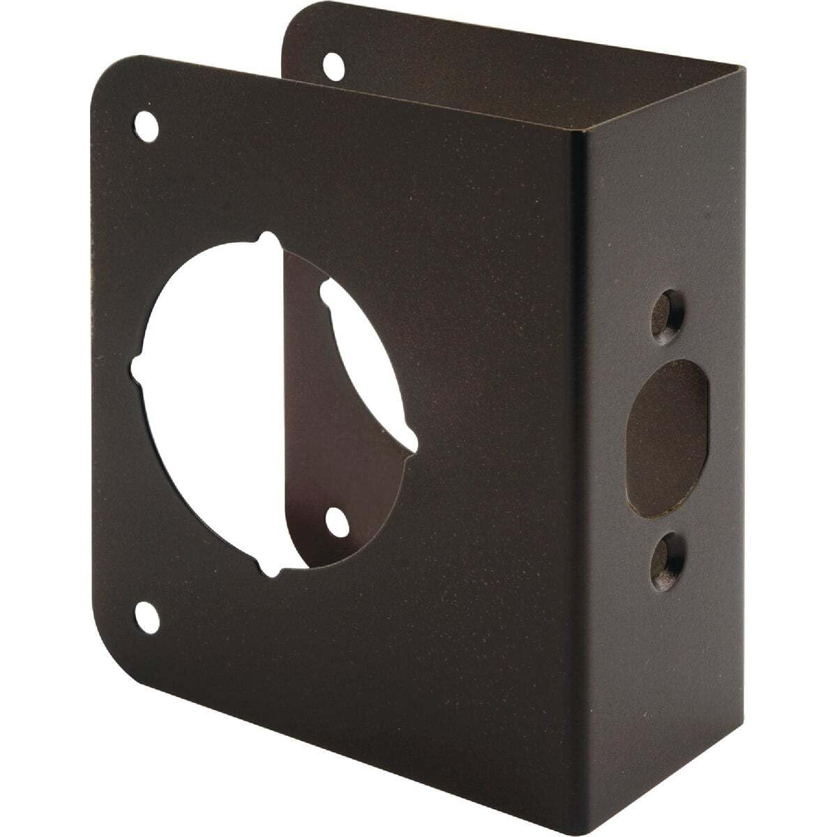 Prime-Line U 10745 Brass Lock and Door Reinforcement Plate for 1-3/4 In. Thick Doors, Bronze Finish (Single Pack)