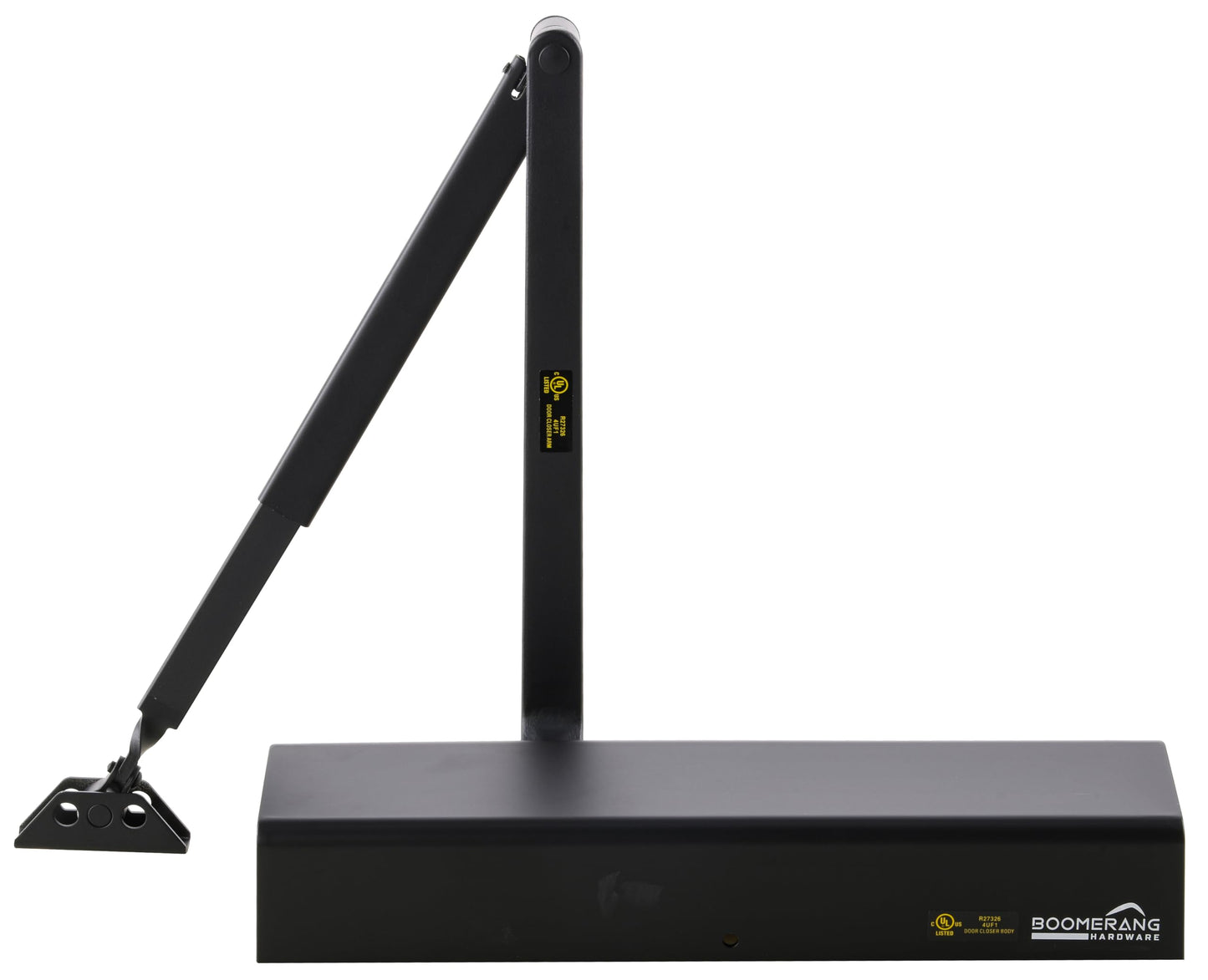 Boomerang Heavy Duty Designer Automatic Commercial Door Closer - D8016-Surface Mounted, Grade 1, Cast Aluminum, UL 3 Hour Fire Rated & ADA for high Traffic doorways, Matte Black (US19)