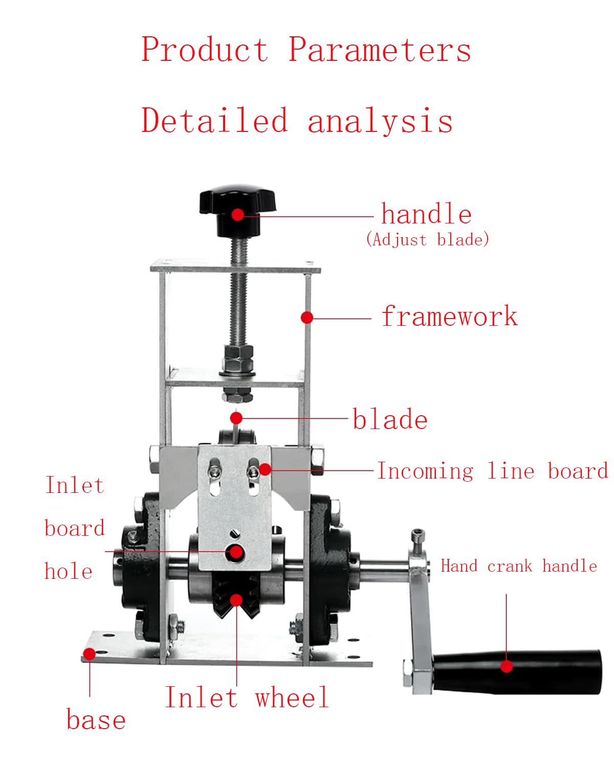 Manual Wire Stripping Machine – Adjustable Blade for Cable Stripping 0.08”–3.14” OD, Hand Crack Wire Stripper for Scrap Copper Recycling, Solid & Stranded Wire