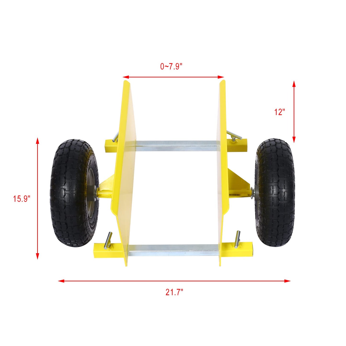Heavy Duty Panel Dolly, Metal Panel Dolly with 10" Pneumatic Wheels Heavy Duty All Terrain Moving Cart with Adjustable Clamp Grip for Drywall Sheet Heavy Appliance & Material Handling Cart