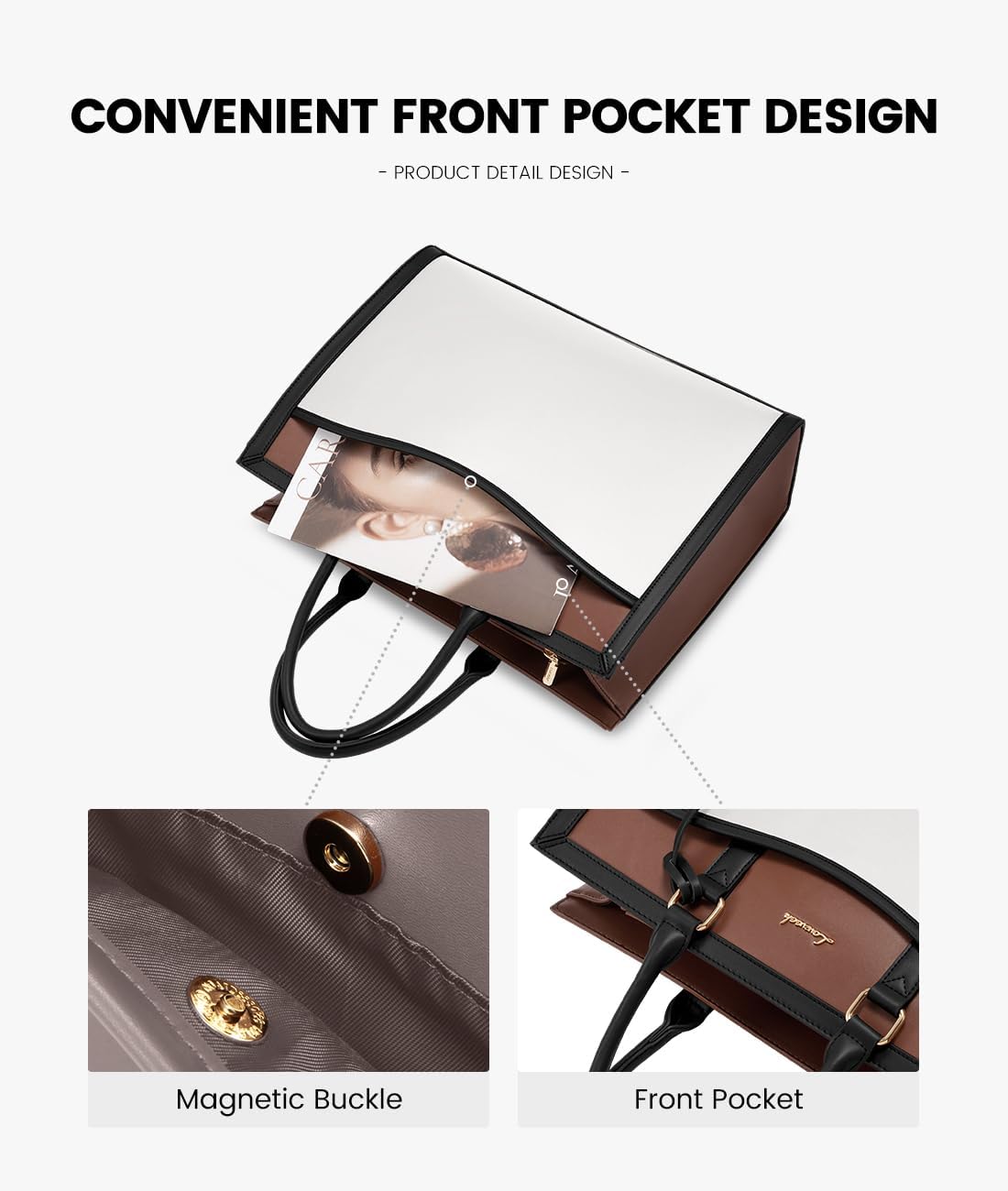 15.6 inch LOVEVOOK Laptop Tote Bag for Women, Office Work Bag Briefcase fit for Laptop, Large Capacity Teacher Bag