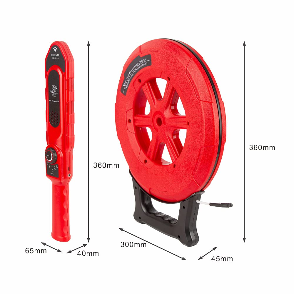 Pipe Blockage Detector, Water Pipe Locator Underground Diagnostic-Tool Wall Scanner Pipeline Blocking Clogging Scanner Plumbers Instrument For Metal PVC Water Pipes, 40M