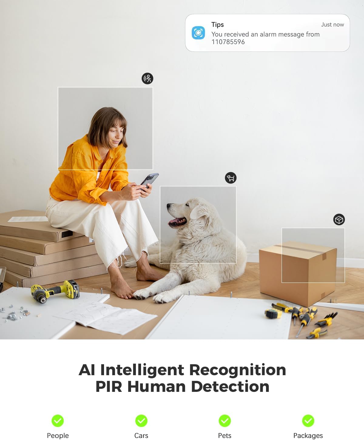 COCOCAM 2K 5200mAh 2.4G Indoor Pan/Tilt Security Camera with Battery, WiFi Camera,Wireless for Baby Monitor/Pet/Home