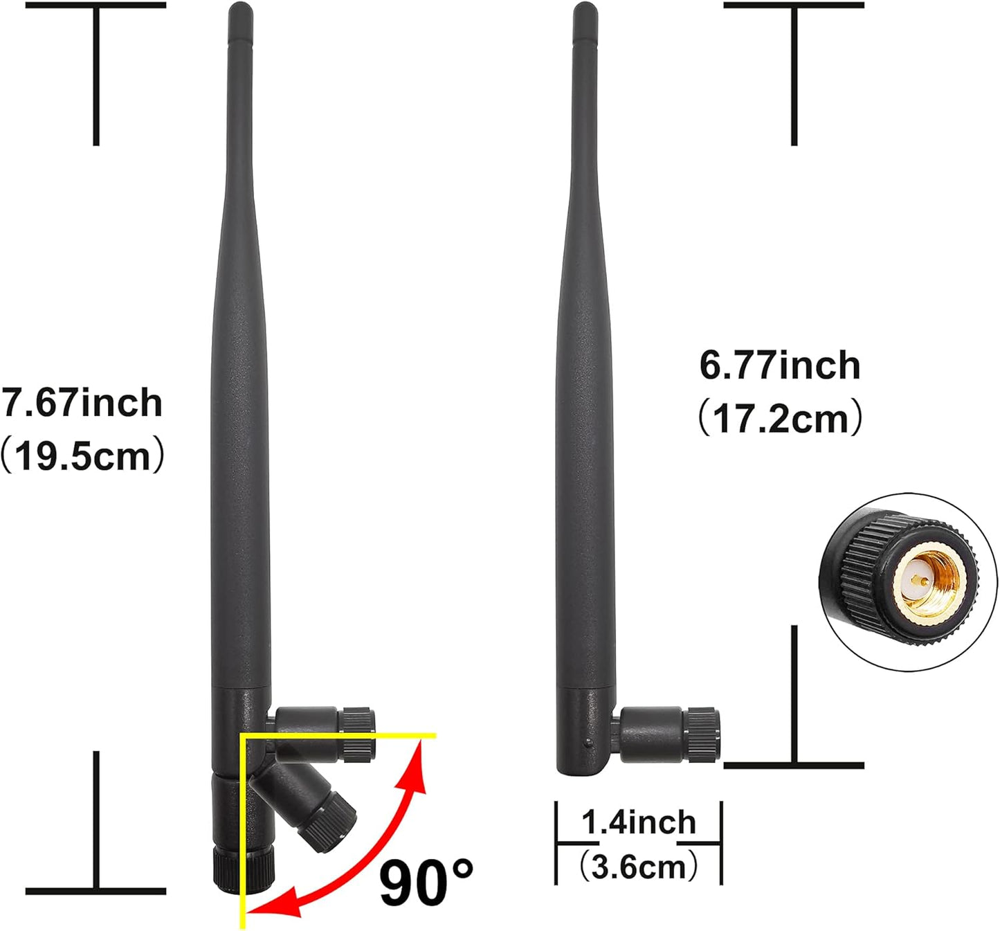 Tenmory 915MHz 3dBi MHF1 2 LoRa Antenna Indoor Gain Omni SMA Male + U.FL Cable Pcs