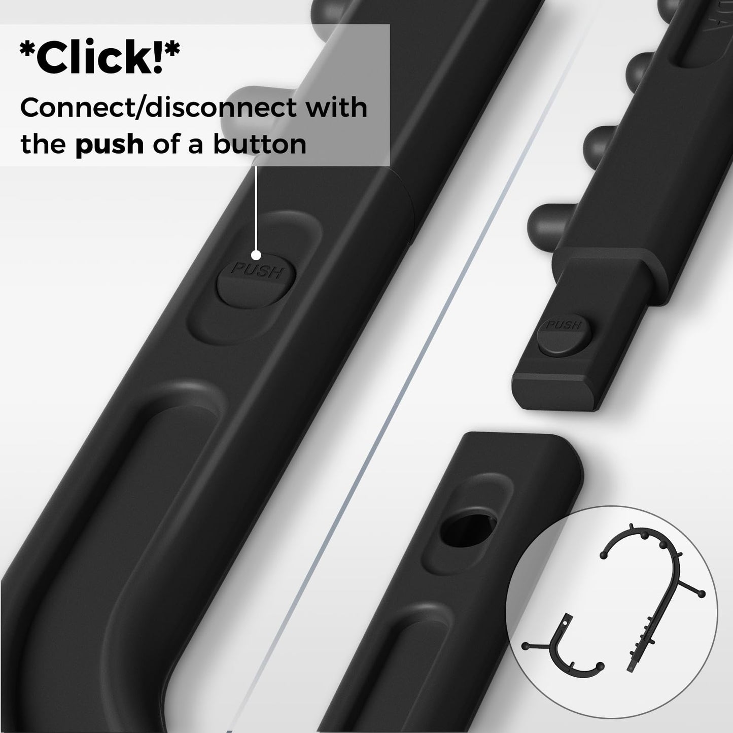 NUREDA Detachable Trigger Point Massage Cane, One-Click Disassembly Massage Hook for Back, Neck & Shoulder Pain Relief, Pressure Point Massage Tool for Muscle Recovery (S Hook)