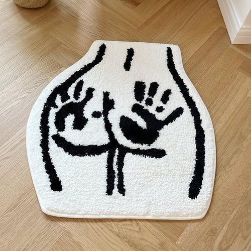 LAKEA Tufted Bathroom Rug - Soft, Non-Slip, Absorbent Handmade Carpet | 23.6" x 21.7" Handprint Design