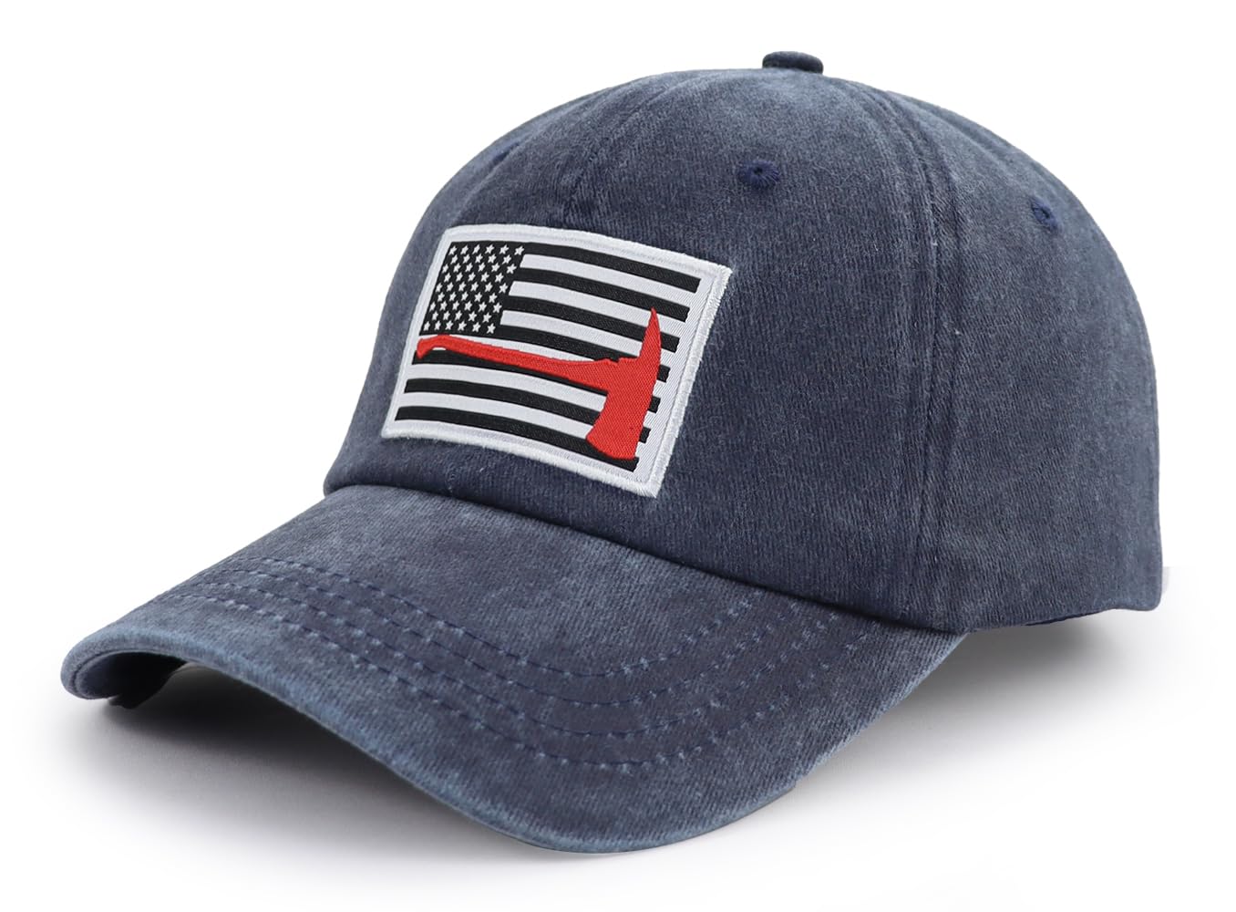 Firefighter Gifts for Men Women, Fire Axe USA Flag Baseball Cap, Firefighter Accessories Hat, Christmas Retirement Birthday Gifts for Fireman Dad Papa Navy