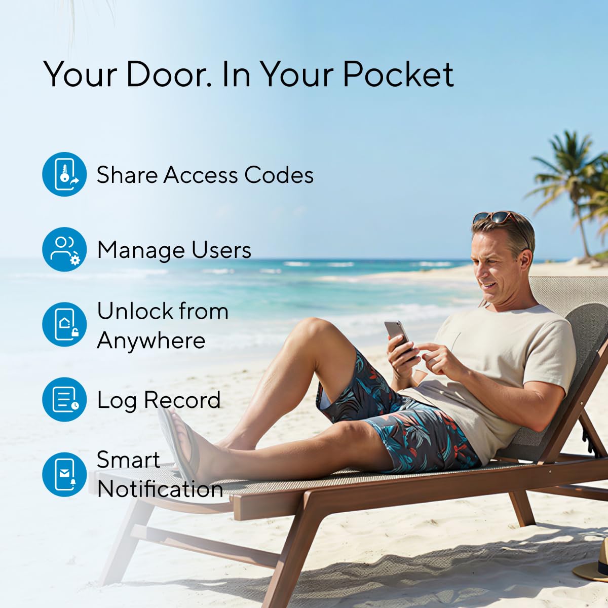 ULTRALOQ U-Bolt WiFi Smart Lock with Door Sensor, Built in Wi-Fi Keypad Deadbolt Lock for Front Door, Remote Control, Auto-Lock, Compatible with Alexa, Google, SmartThings, Easy Install, Matte Black