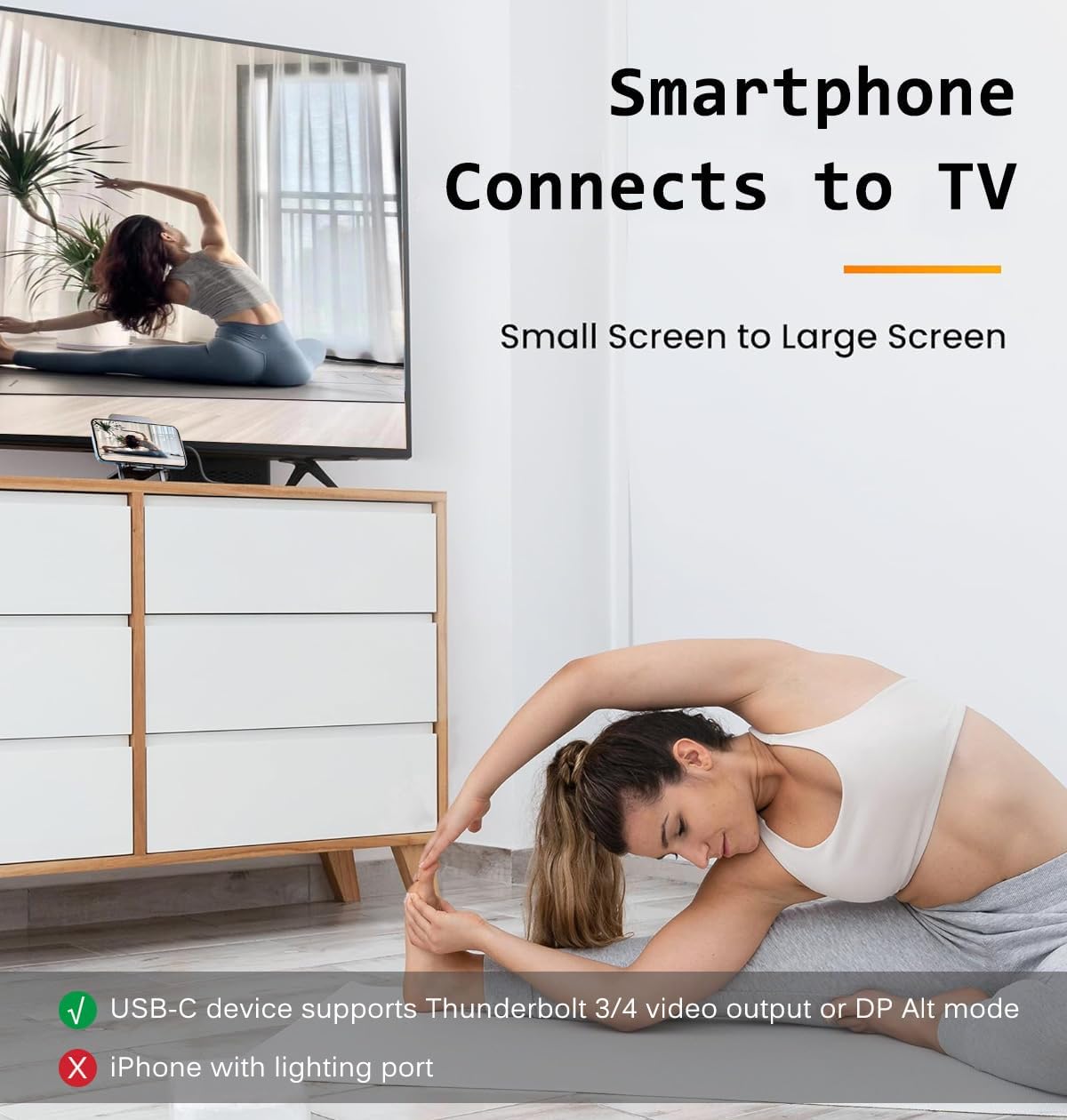 Siawclub 2 4K@60Hz 2 USB C to Dual HDMI Adapter, with HDMI Docking Station, Type C to HD Splitter for Monitors