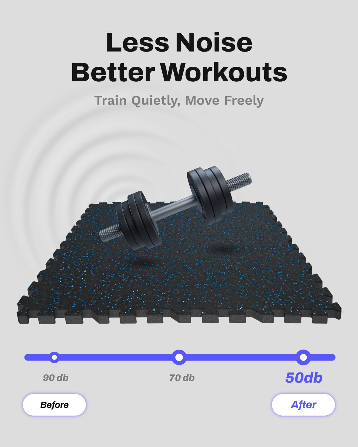 AIRHOP 0.79in Thick 24 Sq Ft Exercise Equipment Mats, 6 Tiles Upgraded Rubber Top with High Density EVA Foam, Large Interlocking Puzzle Gym Flooring for Home Gym, Heavy Weight Workout,Black & Blue