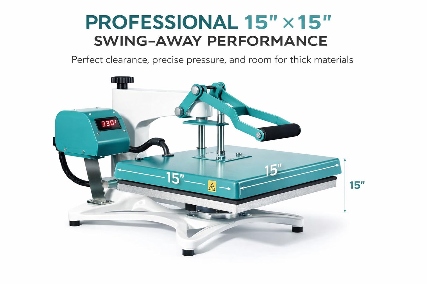 Stahls' A2Z Swing Away Heat Press 15"x15": Versatile Precision for Your Crafting Needs. Effortlessly Achieve Professional Transfers on a Wide Range of Materials!